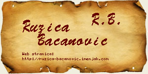 Ružica Bacanović vizit kartica